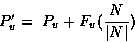 \begin{displaymath}P'_v =~ P_v + F_v(\frac{N}{\vert N\vert})\end{displaymath}